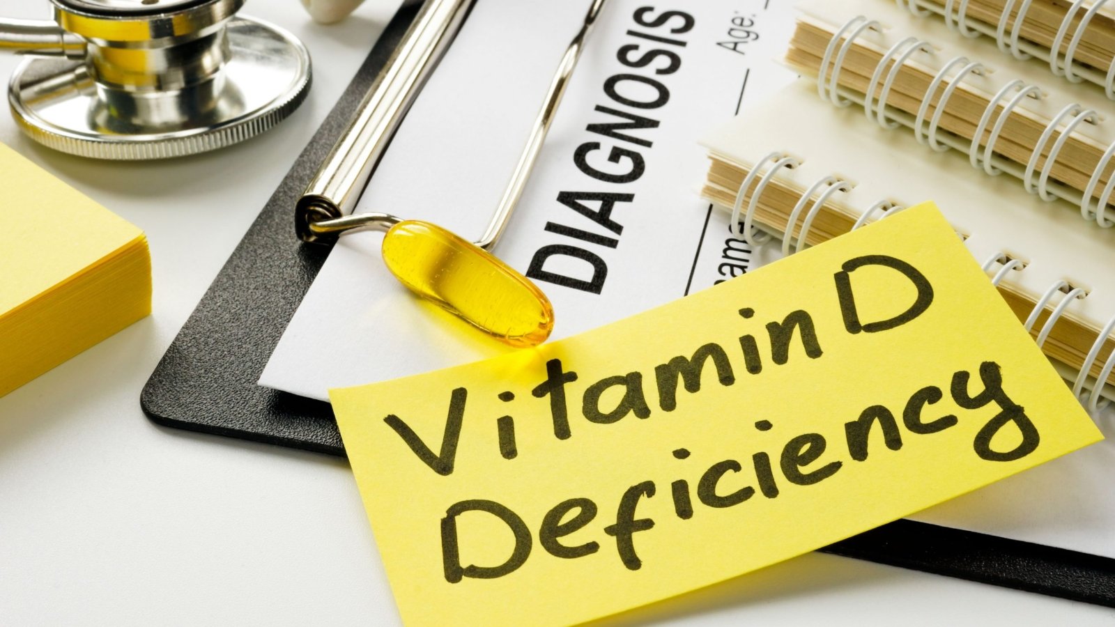 An image of a diagnostic report showing vitamin d deficiency.