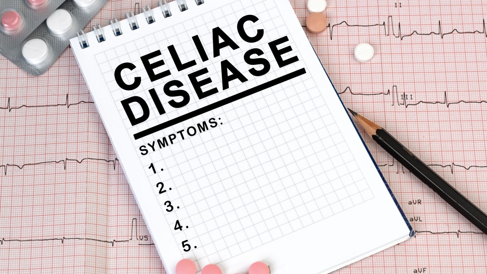 An image of a notebook recording the symptoms of Celiac Disease.