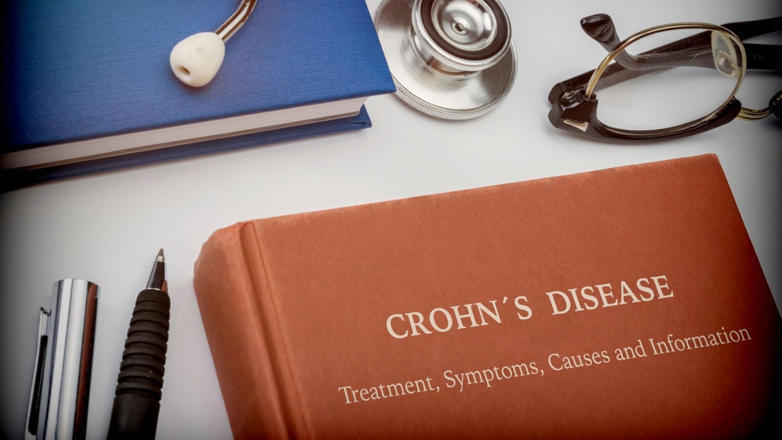 An image showing a medical book on Crohn's disease.