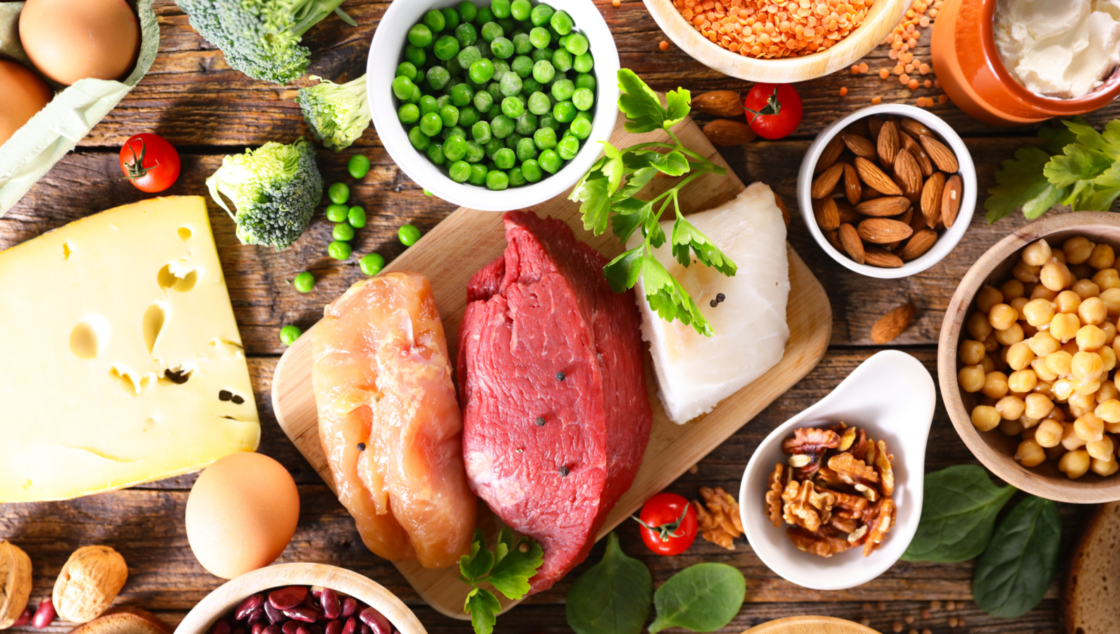 An image of protein-rich foods showcasing the importance about proteins in daily diet.