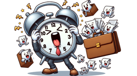 An illustration of a human clock representing the challenges of new job anxiety.